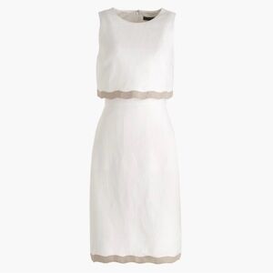 J.Crew Scalloped Linen Dress Size 10